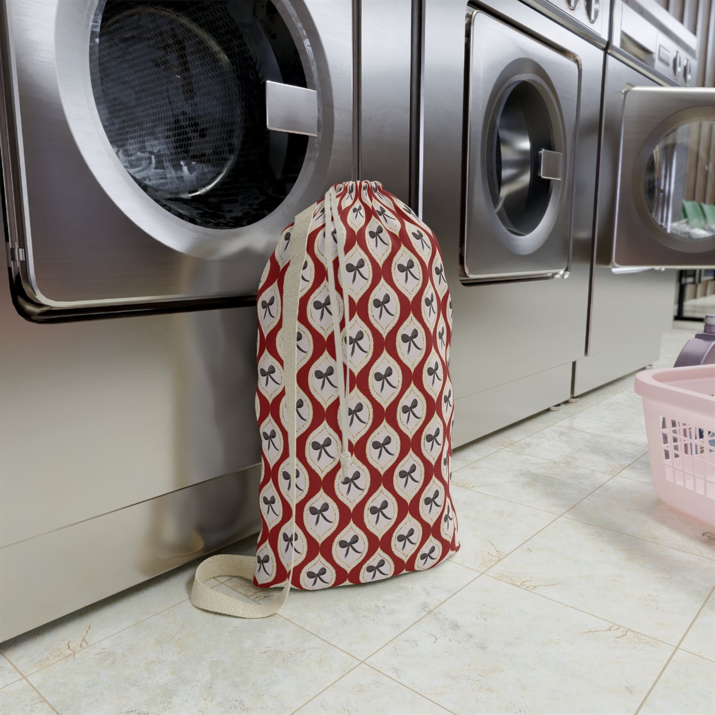 Chic Bow Laundry Bag - Stylish Storage for Home and Travel