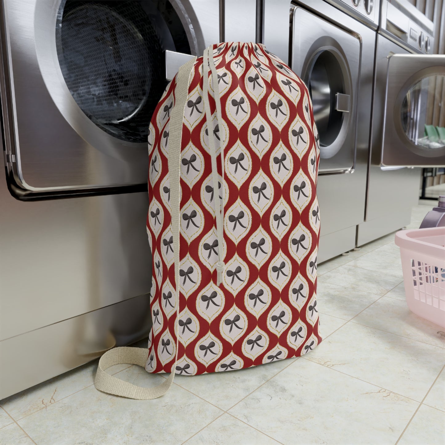 Chic Bow Laundry Bag - Stylish Storage for Home and Travel