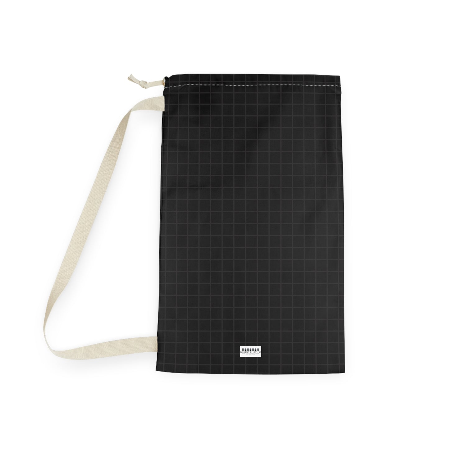 Stylish Black Laundry Bag with Durable Strap for Everyday Use