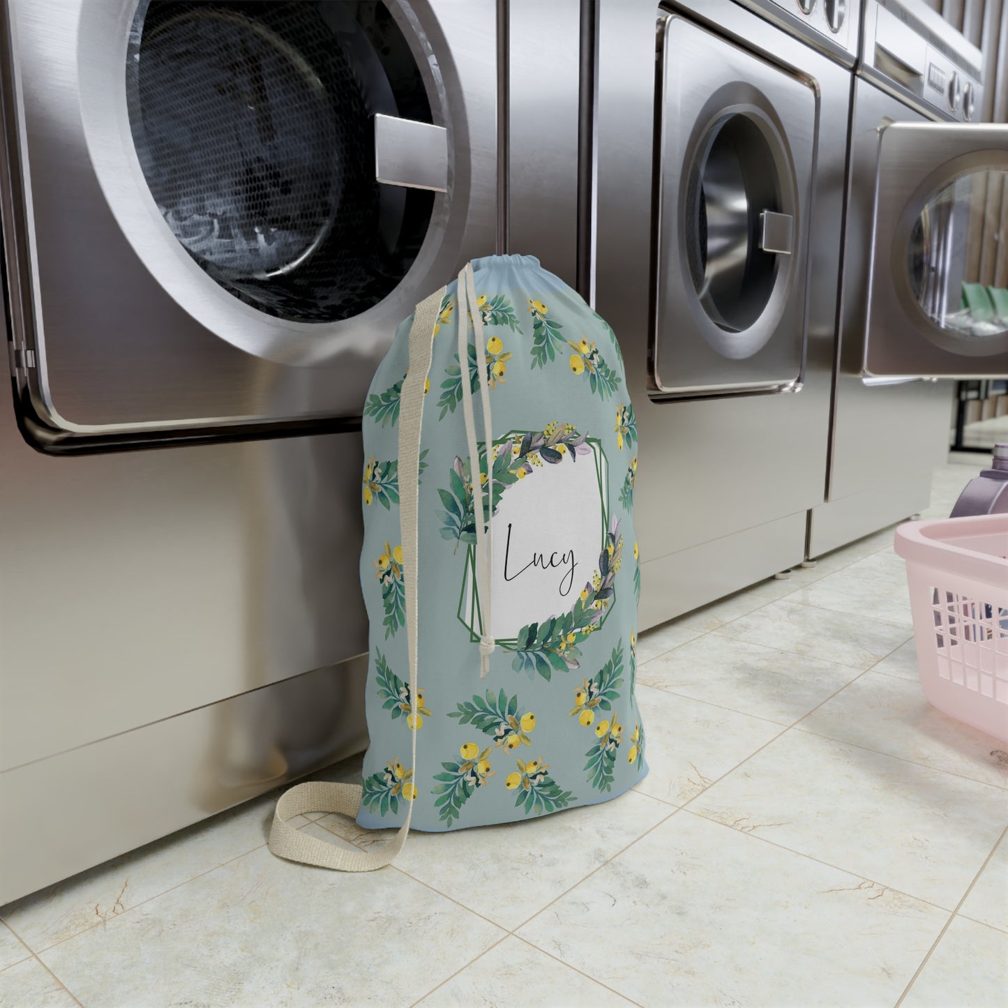 Personalized Lemon Laundry Bag