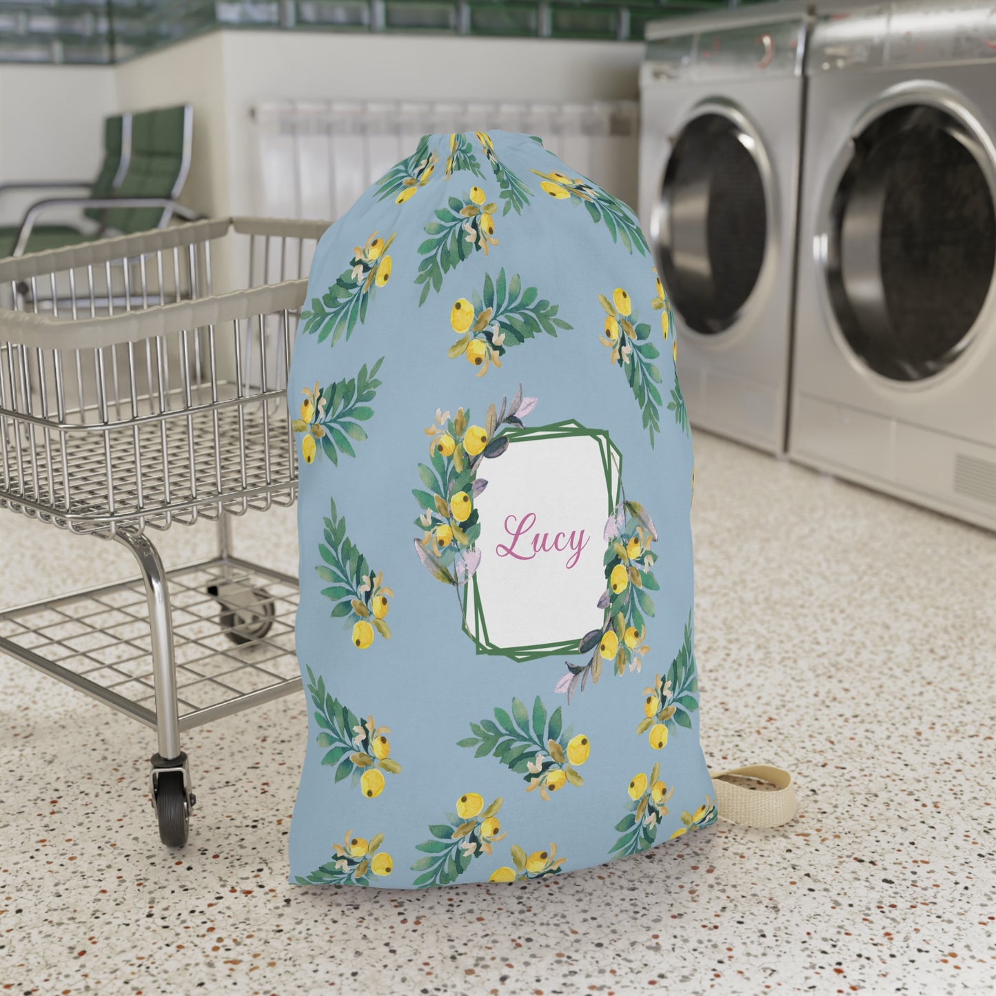 Personalized Lemon Laundry Bag