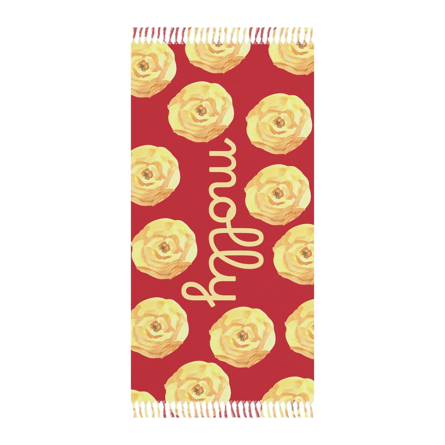 Elegant Boho Beach Towel with Floral Design