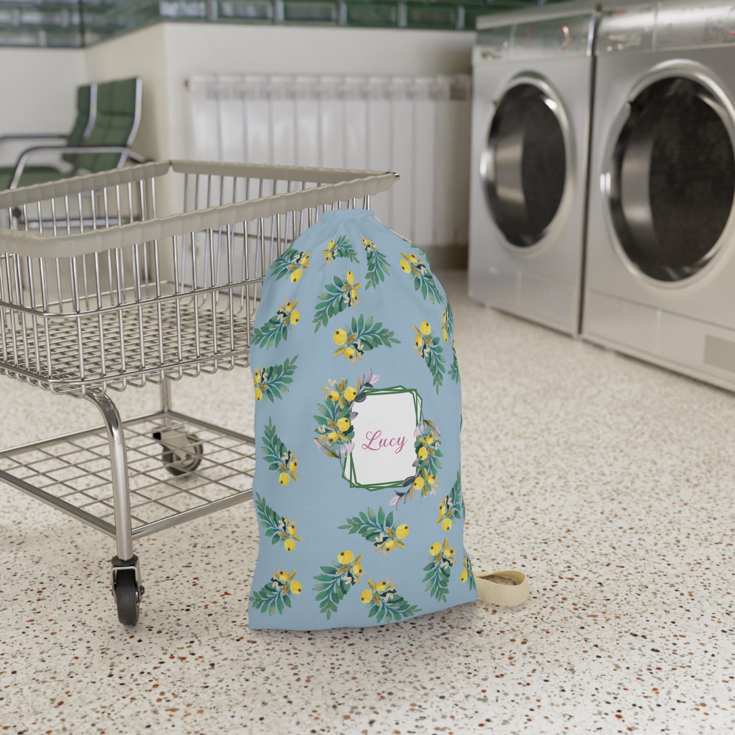 Personalized Lemon Laundry Bag