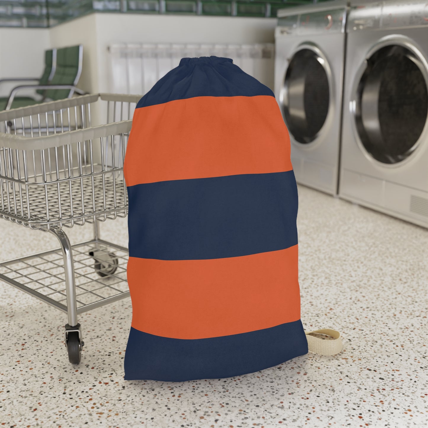 Stylish Striped Laundry Bag - Modern Design for Home & Travel