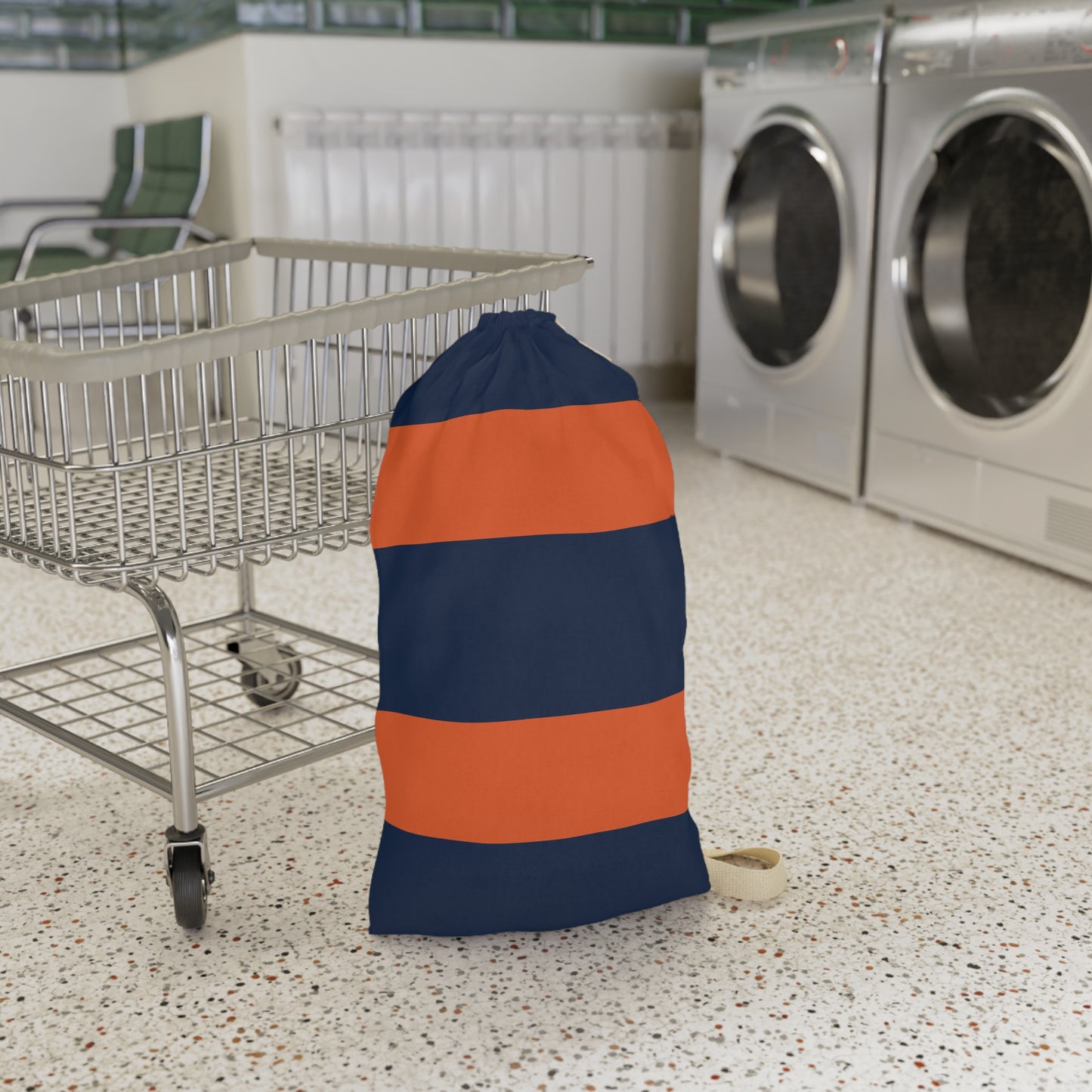 Stylish Striped Laundry Bag - Modern Design for Home & Travel
