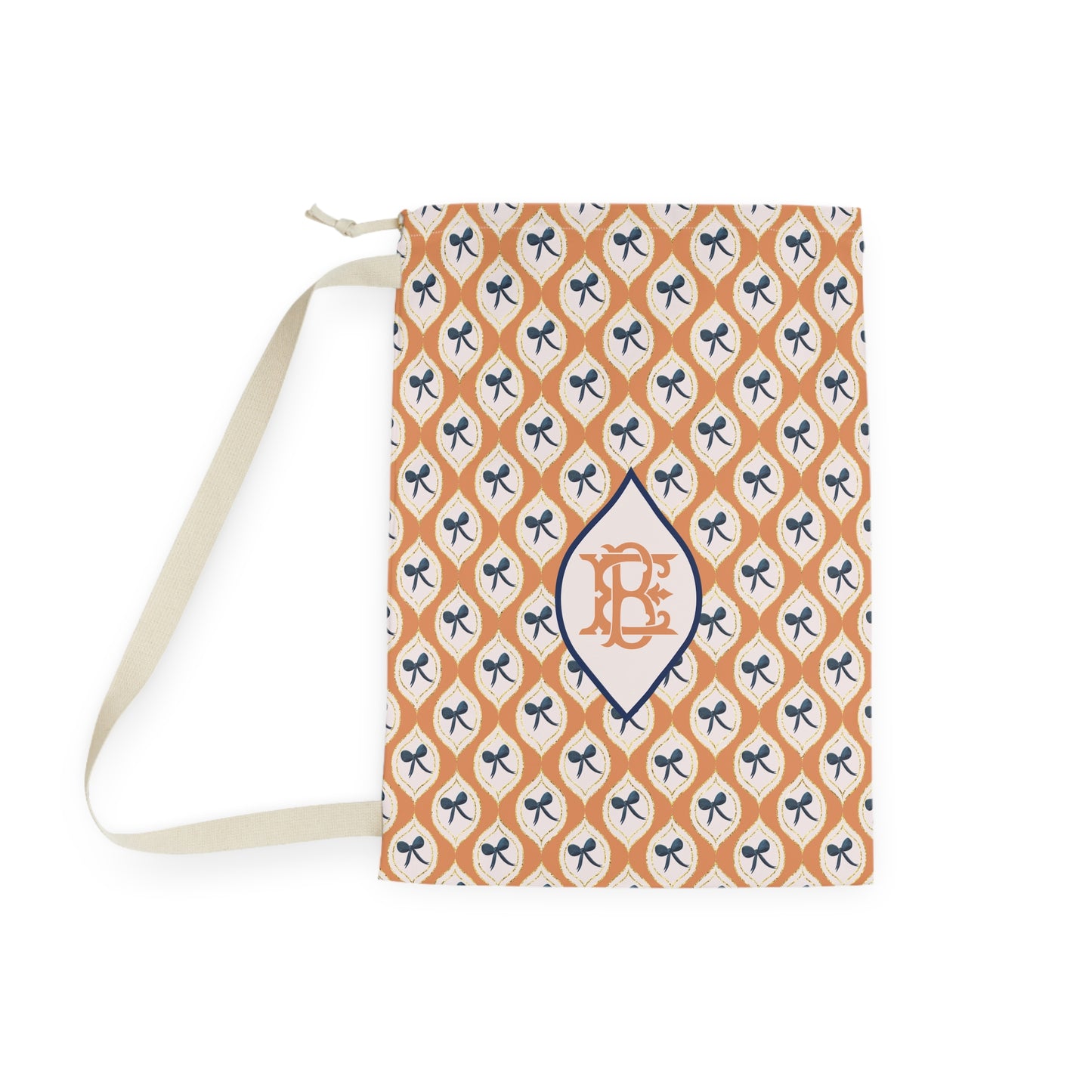 Chic Patterned Laundry Bag with Bow Design