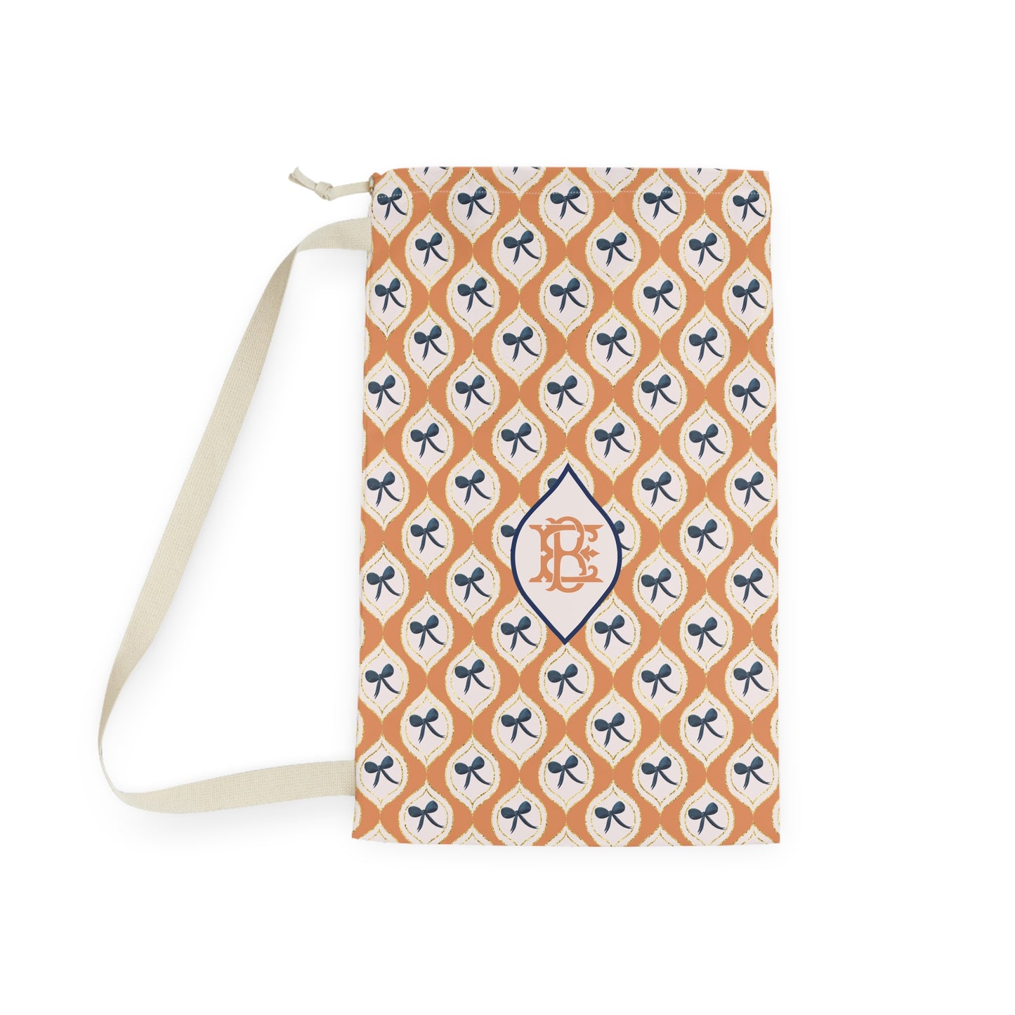 Chic Patterned Laundry Bag with Bow Design