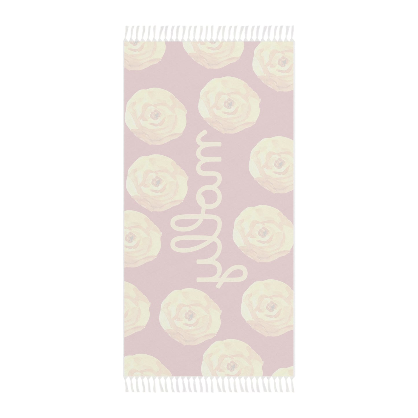 Elegant Boho Beach Towel with Floral Design