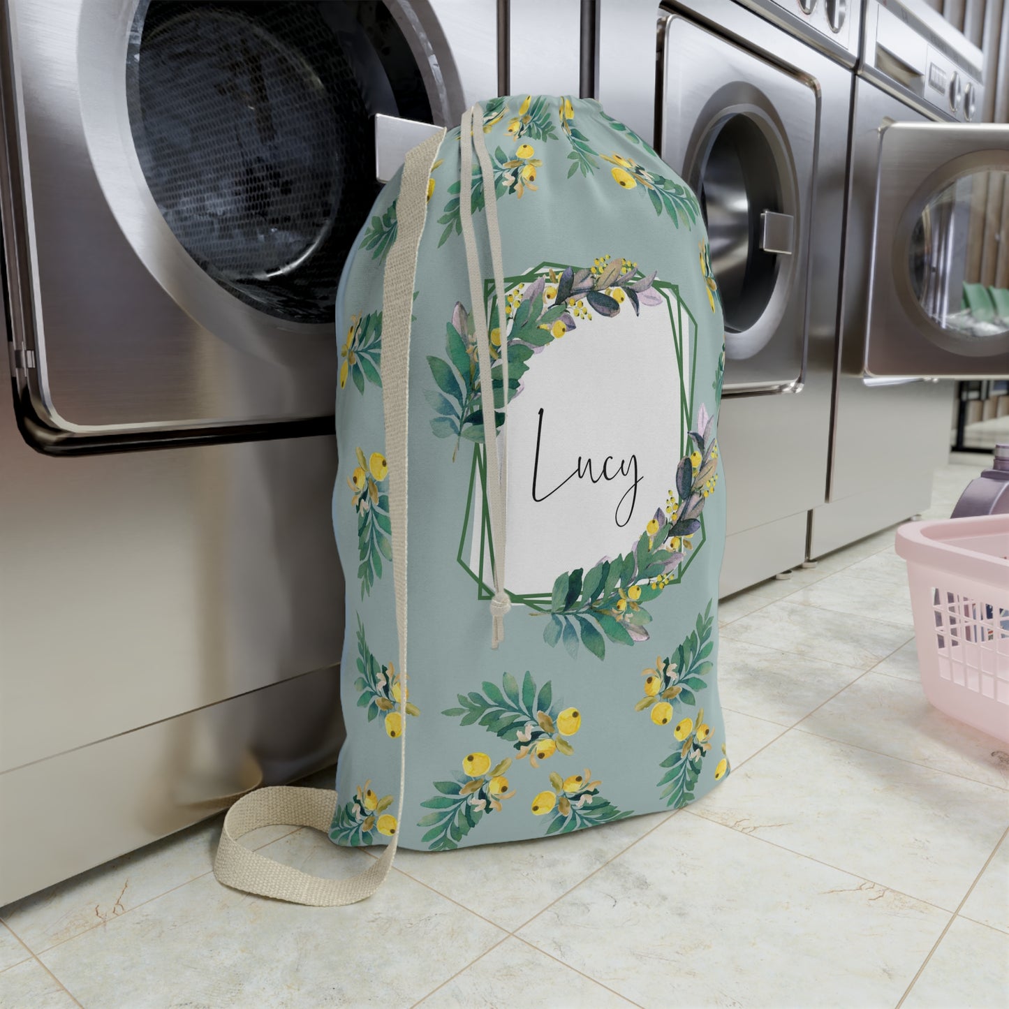 Personalized Lemon Laundry Bag