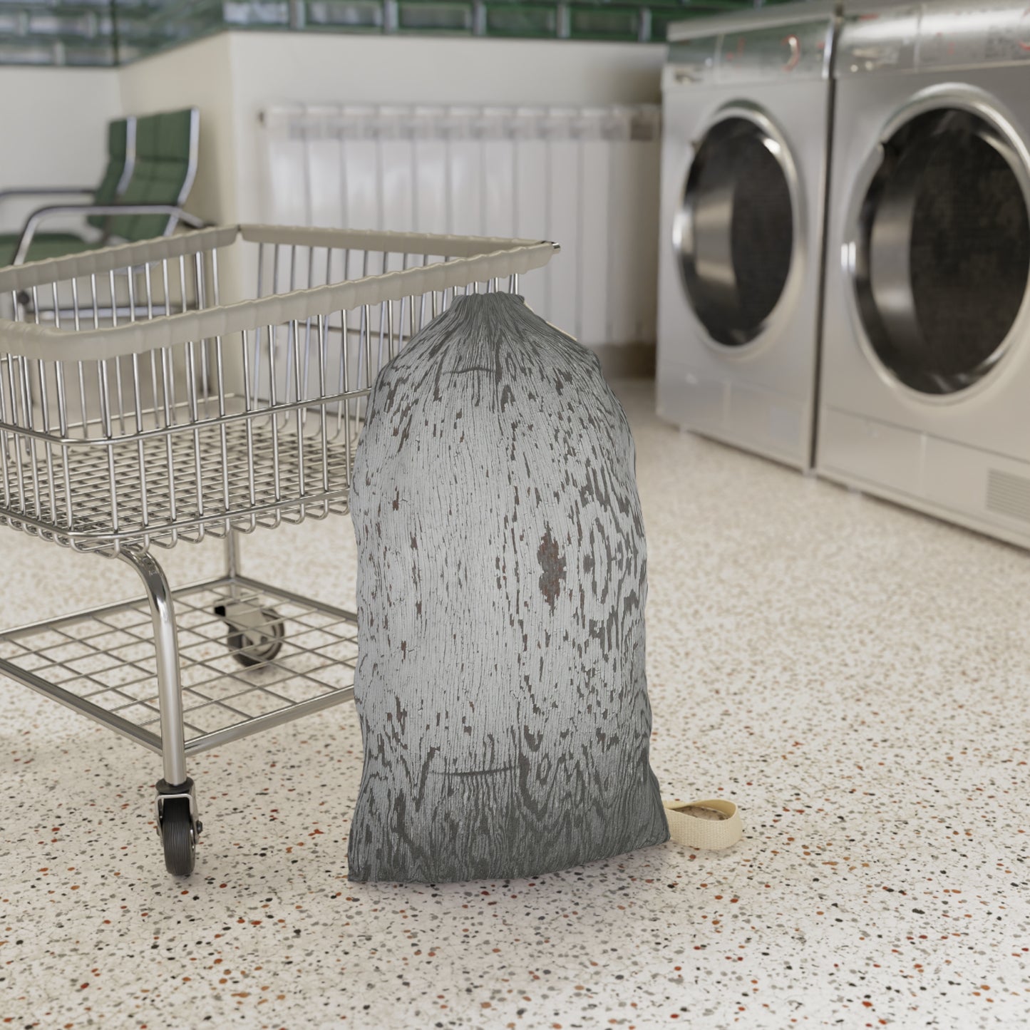 Rustic Wood Print Laundry Bag - Stylish and Functional Storage