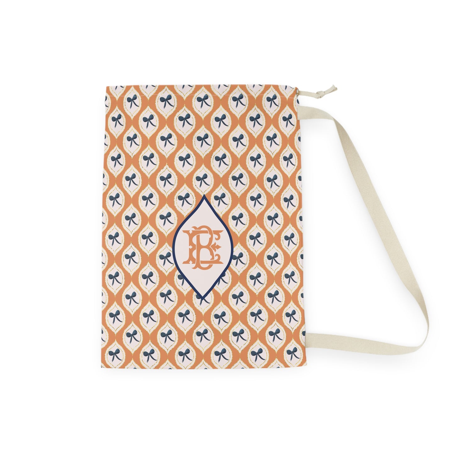 Chic Patterned Laundry Bag with Bow Design