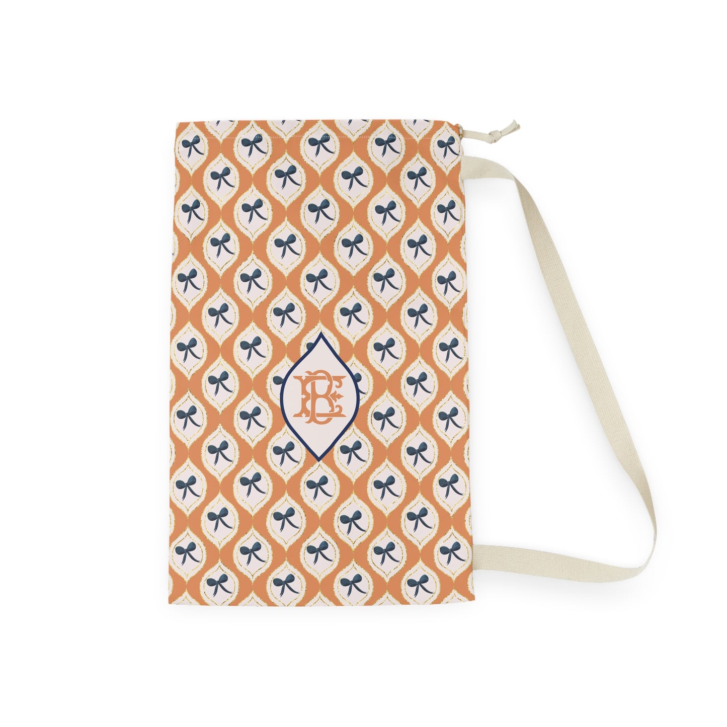 Chic Patterned Laundry Bag with Bow Design