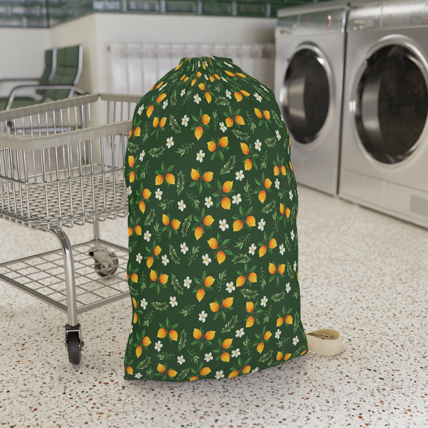 Oranges and Flowers Laundry Bag