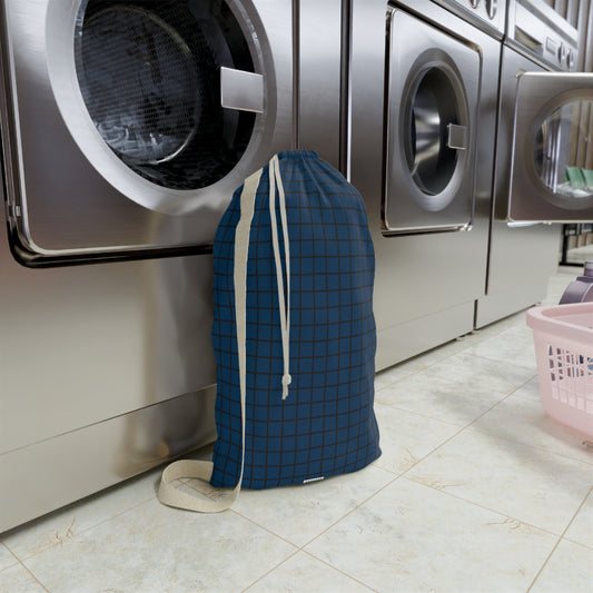 Blue Stylish Laundry Bag with Durable Strap for Everyday Use