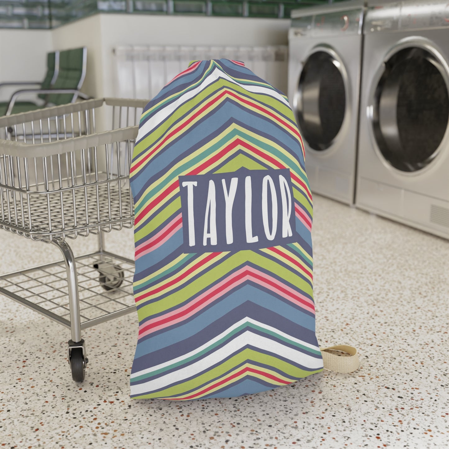 Fun Stripes Personalized Laundry Bag